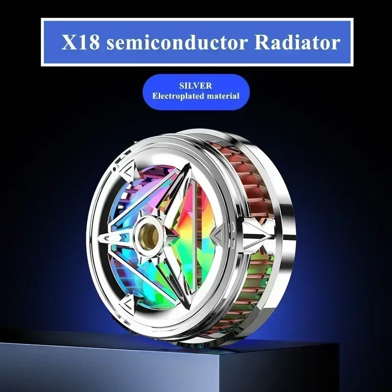 Dissipador De Calor Magnético Para Semicondutores De Celular (prateado) Com Luzes Rgb Para Resfriamento Rápido.