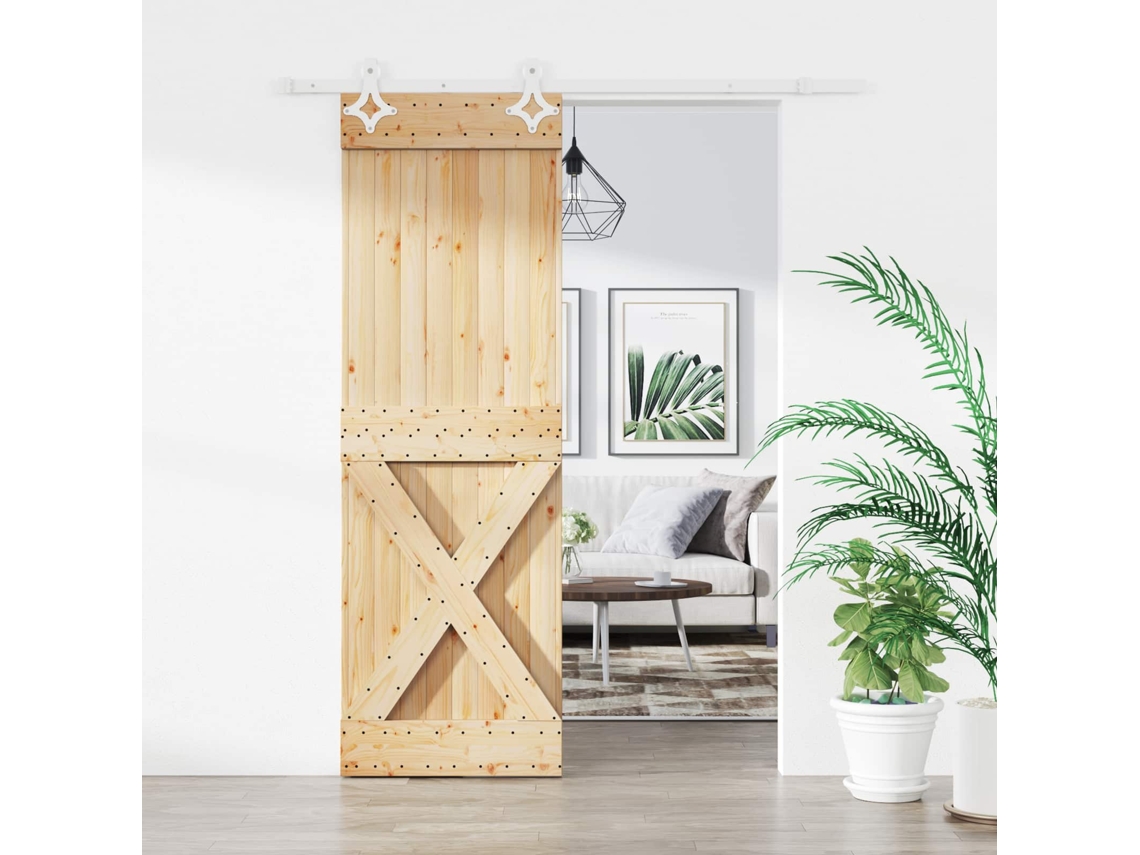 Vidaxl Porta Deslizante Natural E Branco 70 X 210 Cm