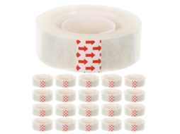 24 rolos de fita adesiva transparente brilhante multiuso para mesa, casa, dispensadores e material escolar, 1,8 cm