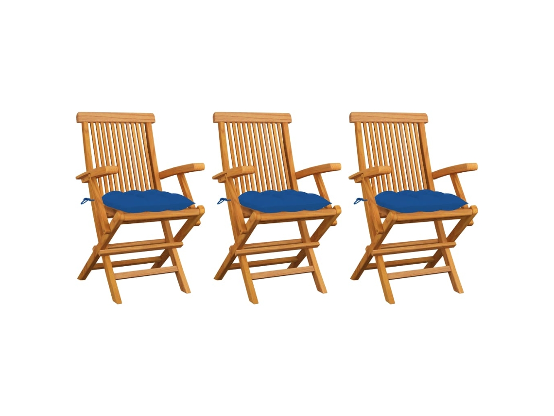 Folding Chair, Folding Chairs Vidaxl Azul Teca (n/a)