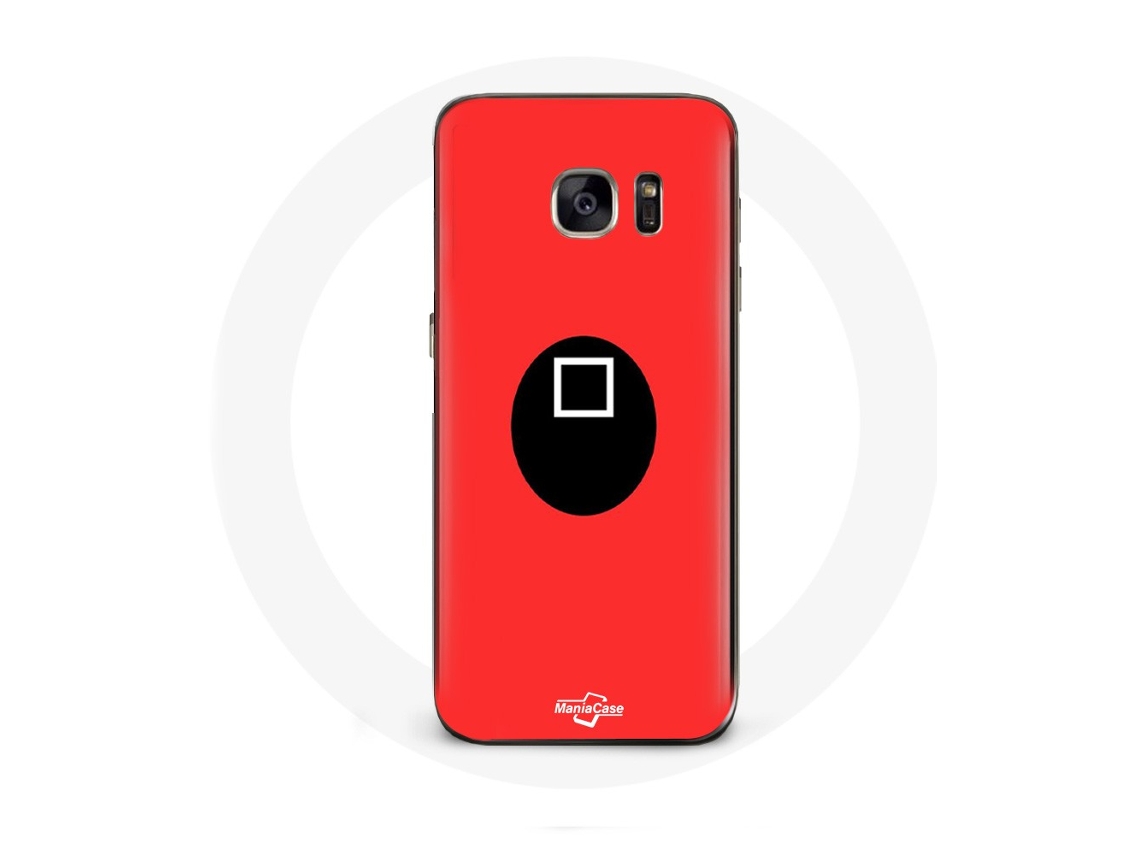 Capa para Samsung galaxy S6 Squid Game máscara borda Fundo vermelho