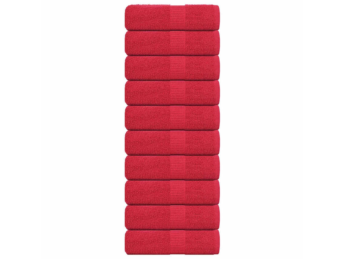 Vidaxl Toalhas De Rosto Frogn 10 Unidades Vermelho 30x30 Cm 360 G/m²