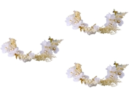 Coroa De Flores Secas De 3 Peças Para Casamento, Acessório De Cabeça Elegante Para Ocasiões Especiais.