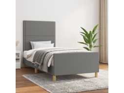 Vidaxl Estrutura De Cama Sem Colchão 100x200 Cm Tecido Cinzento-escuro