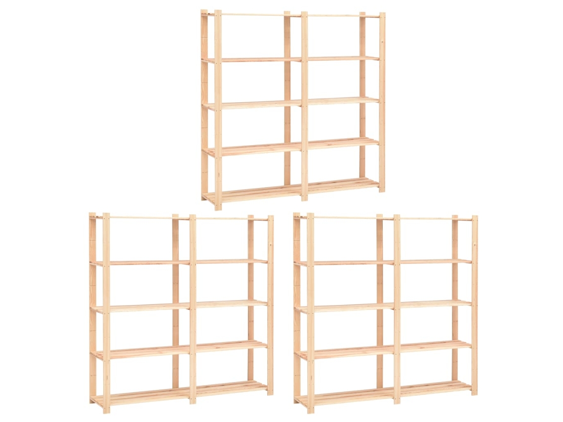 Conjunto 3 Storage Rack, Storage Racks Vidaxl Bege Madeira De Pinho (n/a)