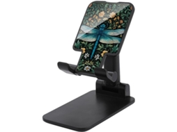Suporte Dobrável E Ajustável Para Celular Com Estampa De Libélula Flores Silvestres