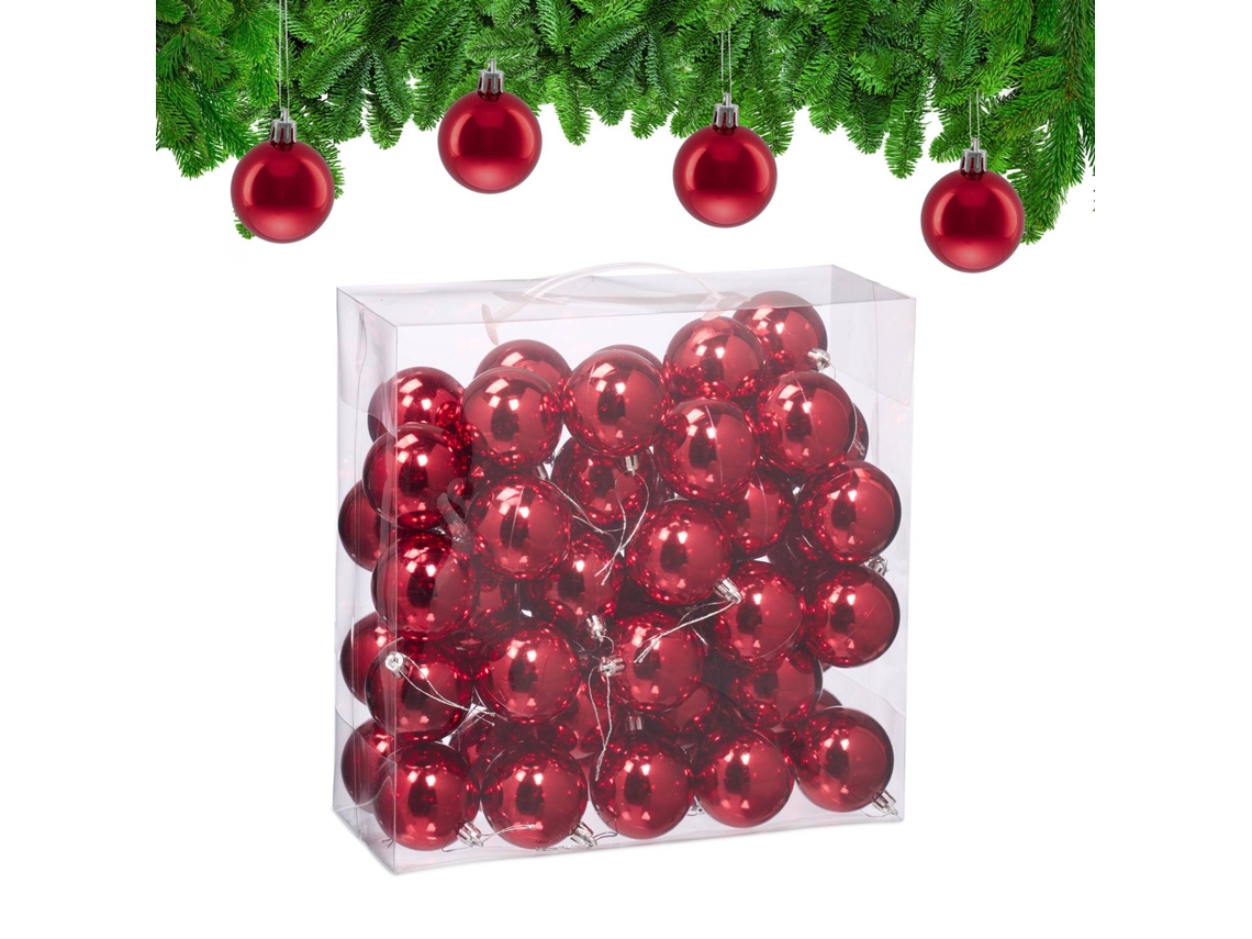 Conjunto De 50 Bolas De Natal Brilhantes Decorativas