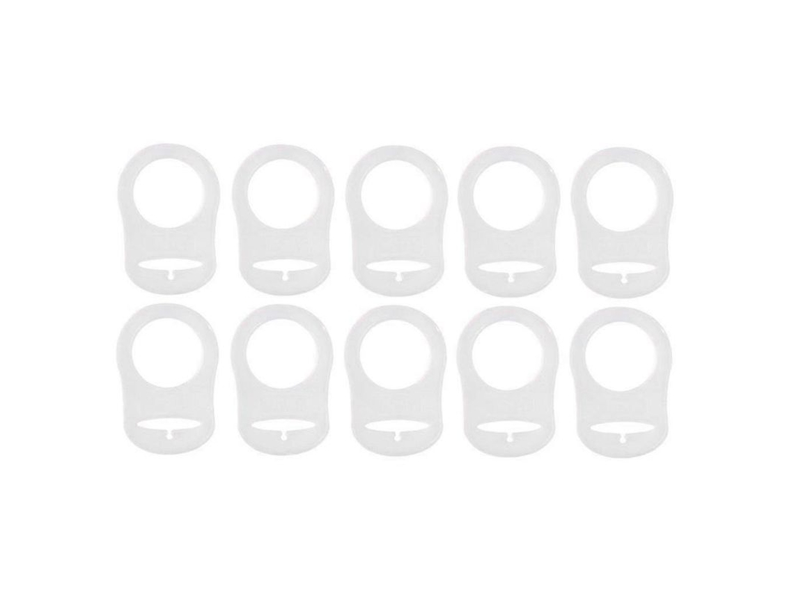 10 Adaptadores De Anel De Silicone Transparente Para Manequim De Chupeta Botão