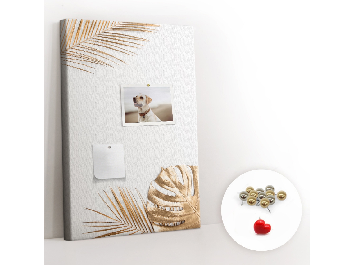 Painel De Cortiça Para Parede Folhas Douradas Para A Sala De Estar Espelharte (40x60 Cm)