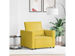 Vidaxl Sofá-camas Retrátil Individual Amarelo Veludo