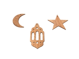Pendure de Parede em Madeira LAXISCREED com Lua e Cordão