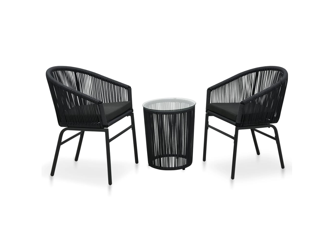 Bistro Set, Bistro Sets Vidaxl Preto Polietileno (n/a)