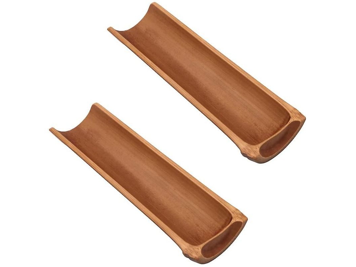 Chá Colheres de Bambu Marrom Natural Japonês Feito à Mão - Conjunto de 2