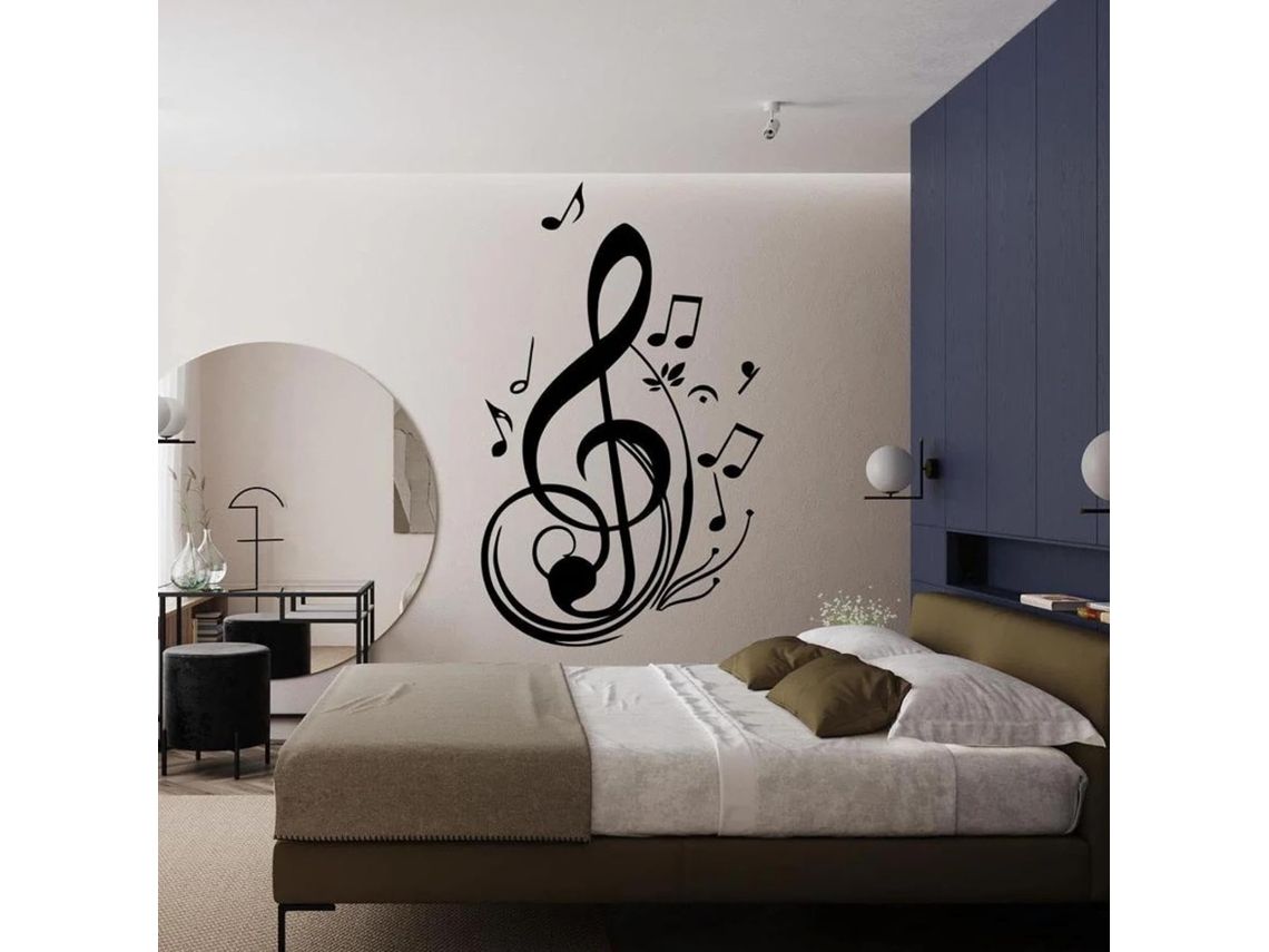 Tonalidade musical, notas, melodia, filho, rock, adesivos de parede, arte, flores, música, sala de estar