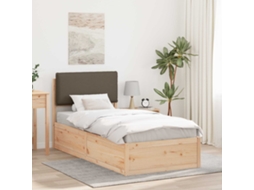 Vidaxl Estrutura De Cama Com Cabeceira Estofada Cinzento-acastanhado
