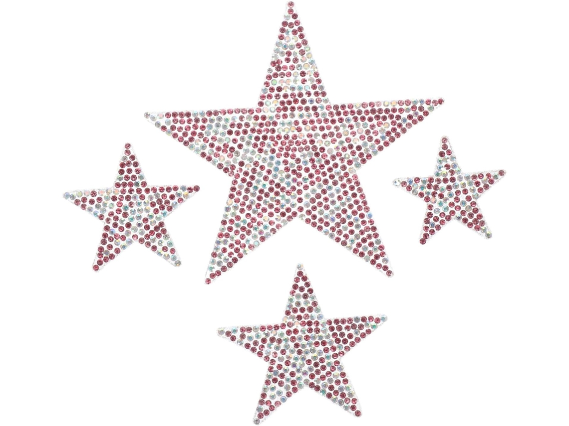Adesivo Para Carro, Peças Em Formato De Estrela Com Strass, Adesivo Rosa, Design Exclusivo.