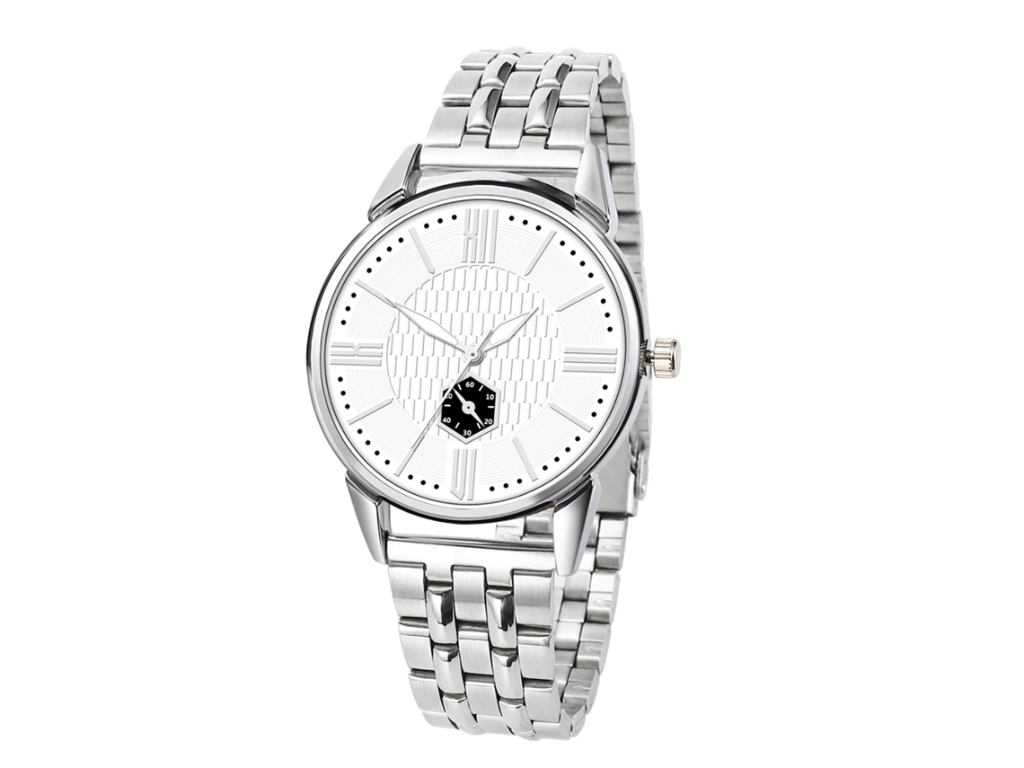 Relógio de pulso de quartzo casual e simples em aço G2-g (branco)