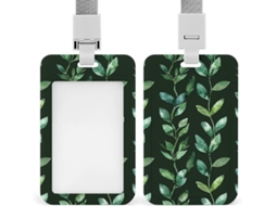Porta Crachá Verde Escuro Em Formato De Folha, Cartões Personalizáveis, À Prova D Água, Protetor De Crachá, Ideal