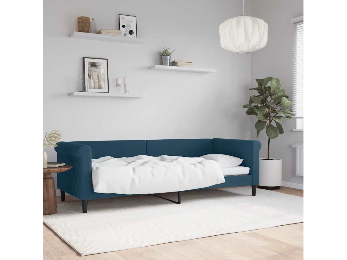Vidaxl Sofá-cama 80x200 Cm Veludo Azul