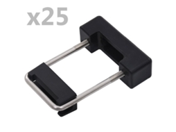 Vidaxl Conetor Em U C/ Plástico P/ Postes Cercas 60x40 Mm 25 Conjuntos