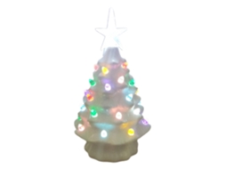 Laxiscreed Árvore De Natal De Cerâmica Com Luzes, Decoração De Mesa Natalícia 18,8cm