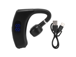 Fone De Ouvido Bluetooth Mono Bt 5.4 Redução De Ruído Bateria Longa Display Digital Preto