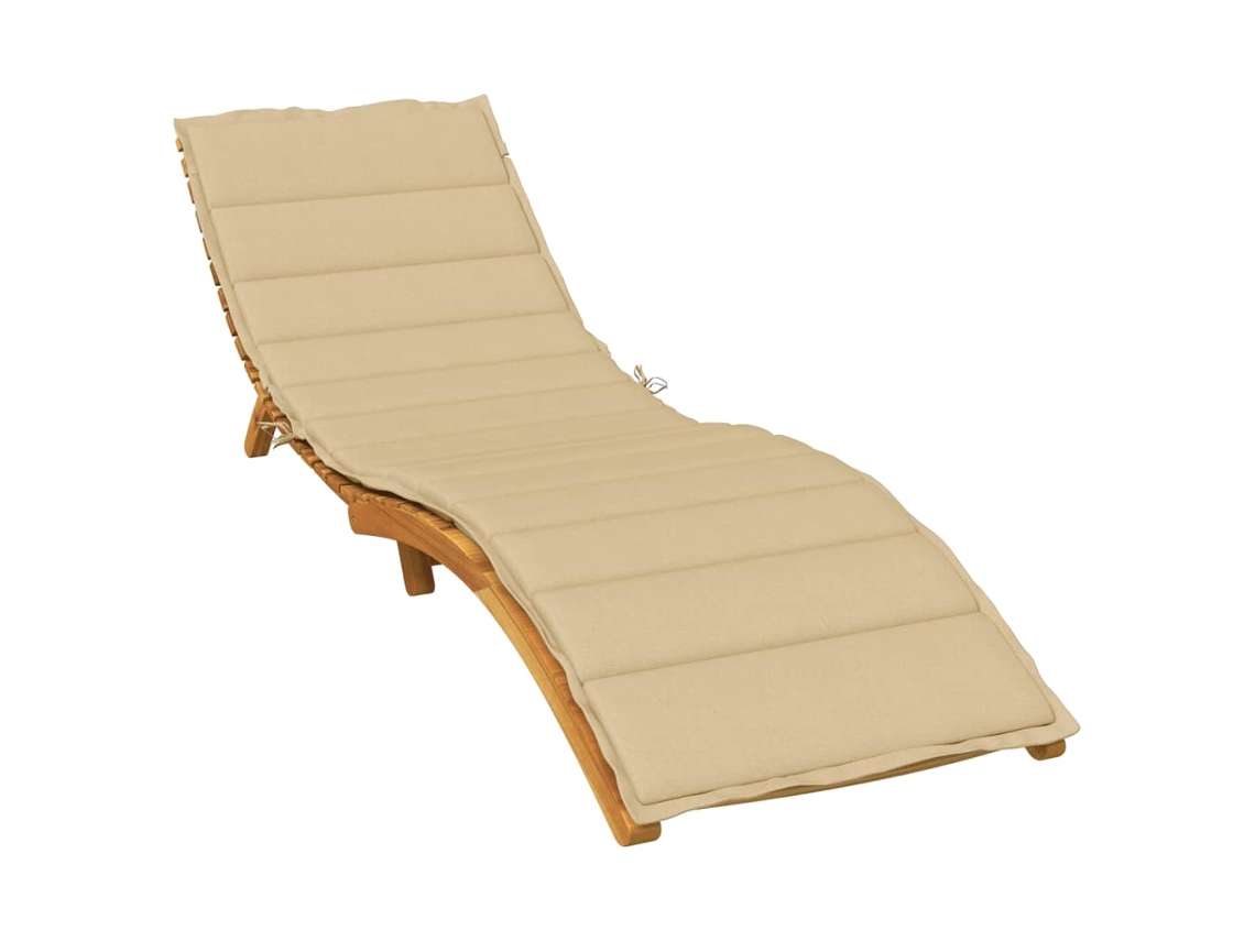 Vidaxl Almofadão Para Espreguiçadeira 200x70x4cm Mesclado Tecido Bege