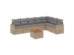 Garden Sofa Set, Garden Sofa Sets Vidaxl Bege Rattan / Vime (n/a)