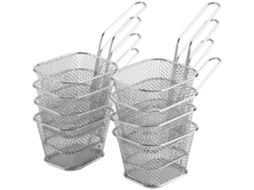 8 PCS Mini Cestas de Fritar Frescas de Aço Inoxidável Cesta Chip Galinhas Batatas Fritas Filtro Ferramenta de Cozinha - XY FR YOSOO