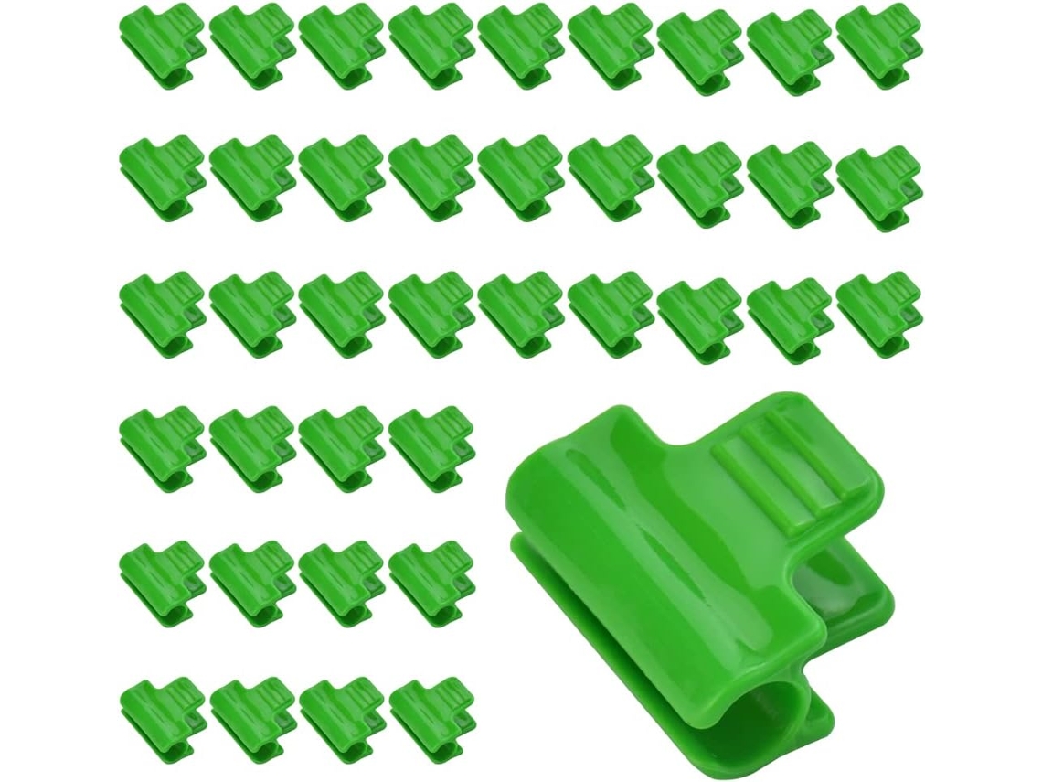 Conjunto de 40 Grampos de Plástico para Estufa, 11 Mm, Reutilizáveis, Antiderrapantes, Ideais para Jardinagem em Estufas, Galpões e Hortas. AQUAFORGE