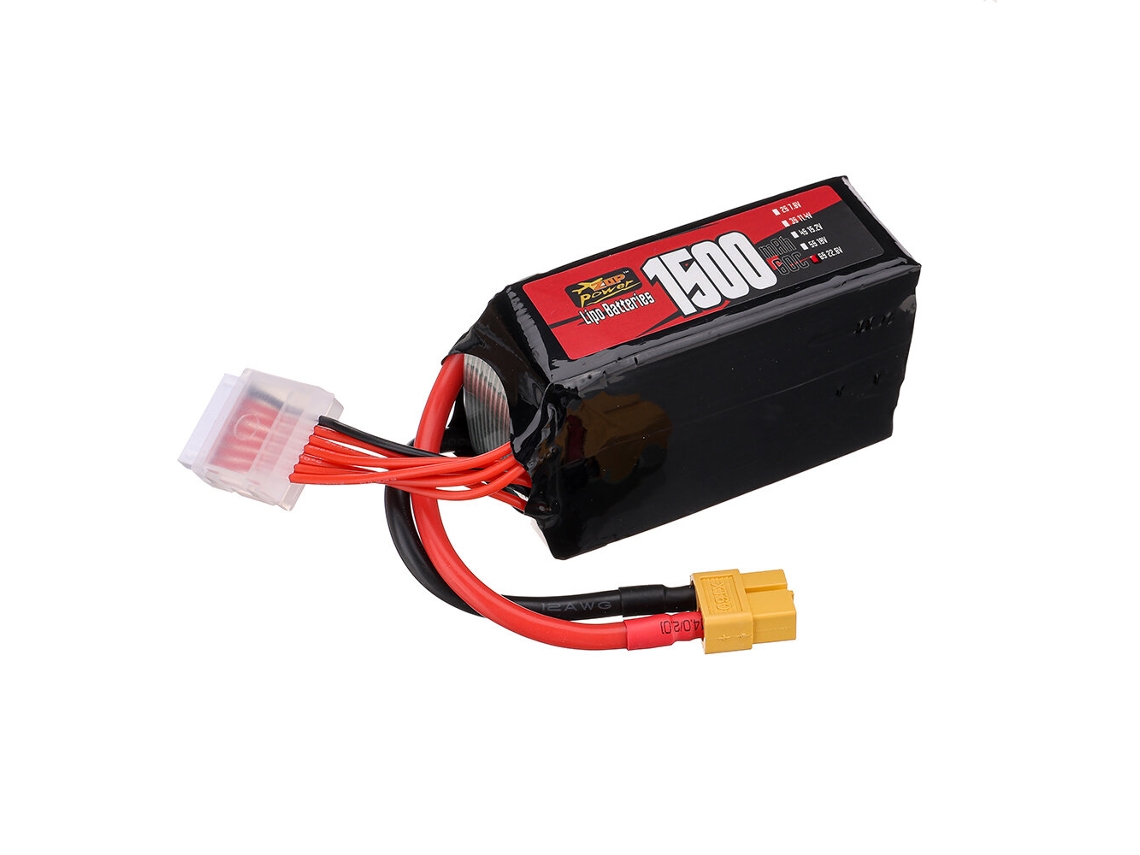 Bateria Zop Power 6s 22,8 V 1500 Mah 60c 34,2 Wh Ficha Lipo Xt60 Para Drone Rc