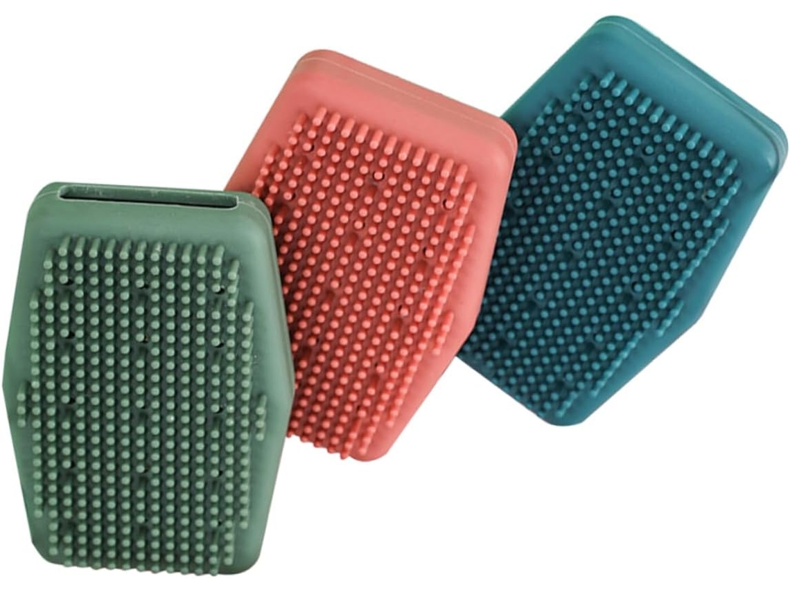 Escova De Banho Esfoliante Silicone 3 Peças Para Massagem E Limpeza Corporal Suaves