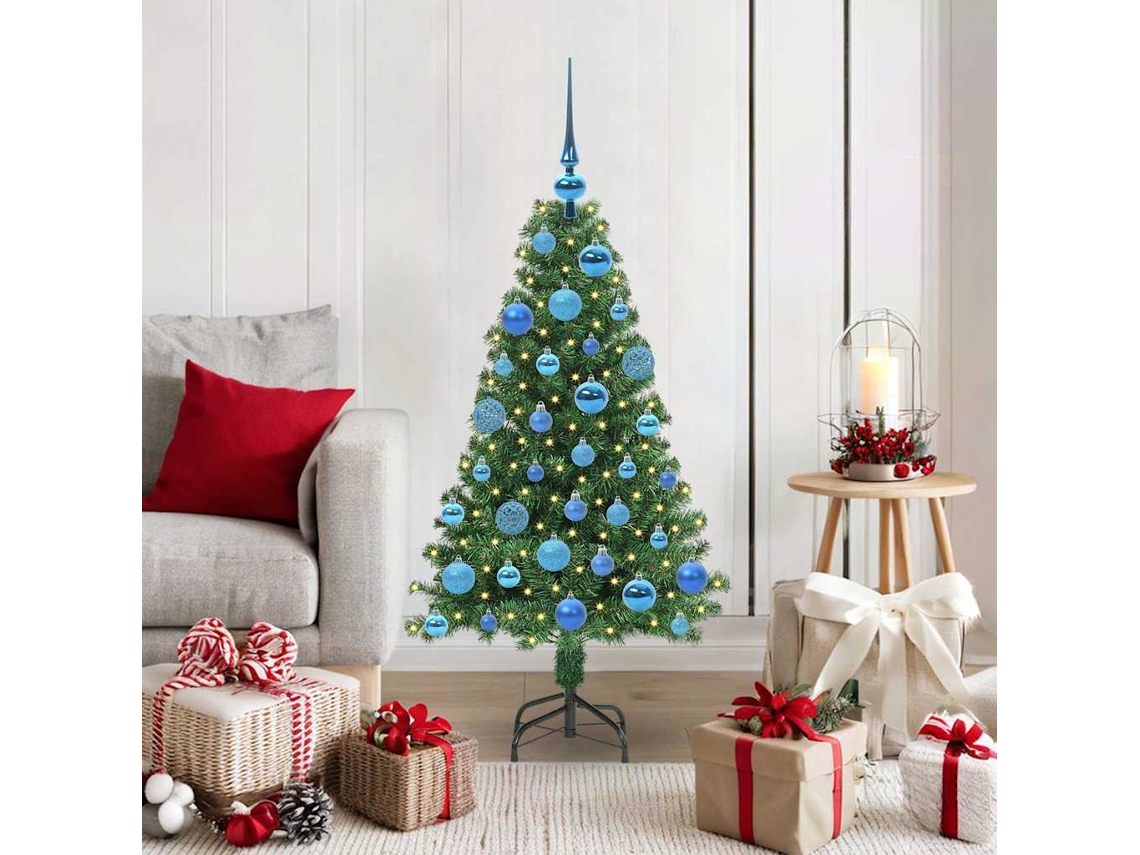 Vidaxl Árvore De Natal Artificial Verde 120 Cm Pvc, Aço E Plástico