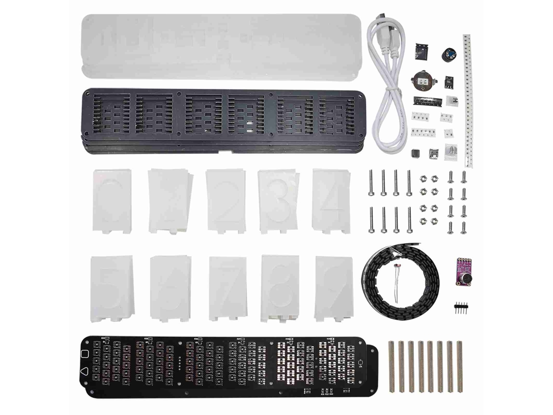 Kit relógio alarme LED digital, 6 dígitos, multifuncional | S/MARCA
