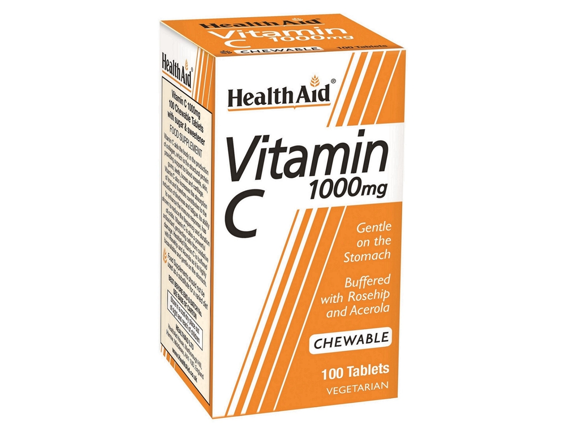 Health Aid Vitamin C 1000mg Chewable Orange Flavour 100's