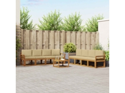 Vidaxl Conjunto De Sofás Para Exterior 9 Unid. Natural E Bege