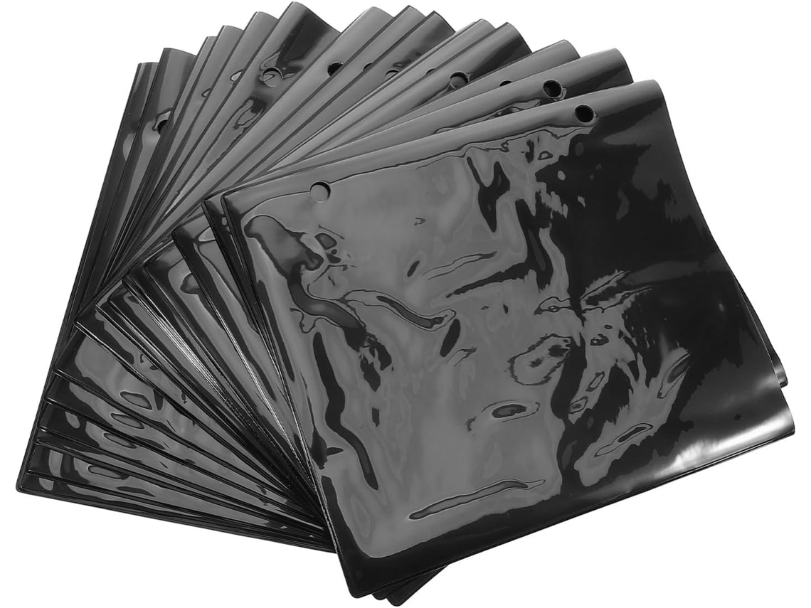 Pasta Partituras Baluue, 20 Unidades, Em Pvc Preto Com 2 Furos, Fácil De Manusear Ensaios E Apresentações