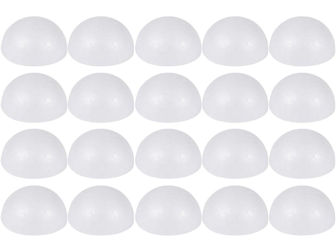 50 Bolas De Espuma Branca Para Hemisférios Decorativos