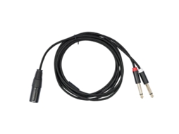 Cabo de áudio para microfone XLR macho Slowmoose com conector duplo de 6,35 mm (2 m) e adaptador divisor em Y