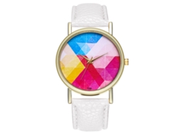 Reloj Casual De Moda Unisex Con Cuarzo Y Correa De Cuero Blanco Zhoulianfa