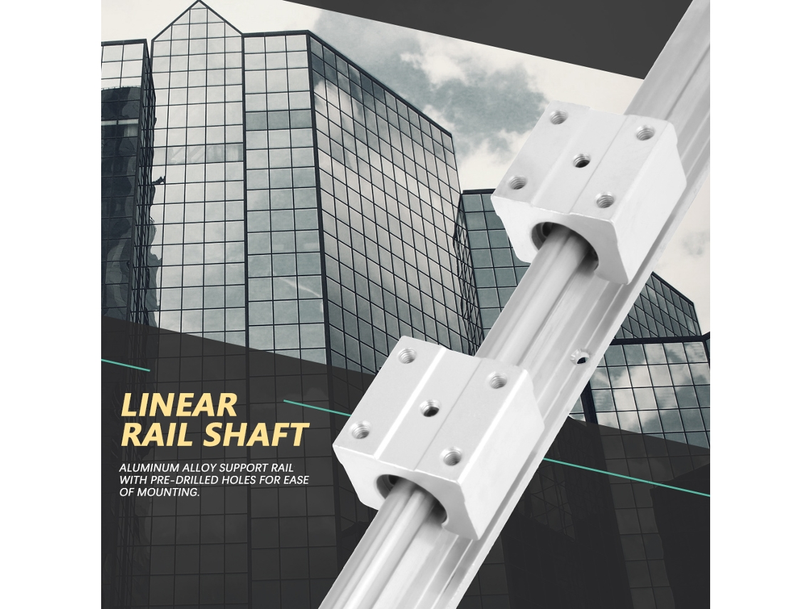 Laxiscreed Guia De Carril Linear Para Eixos De 250mm, Compatível Com Bloco De Rolamentos Sbr12uu