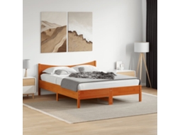 Vidaxl Cama Sem Colchão 160x200 Cm Madeira Pinho Maciço Castanho-mel