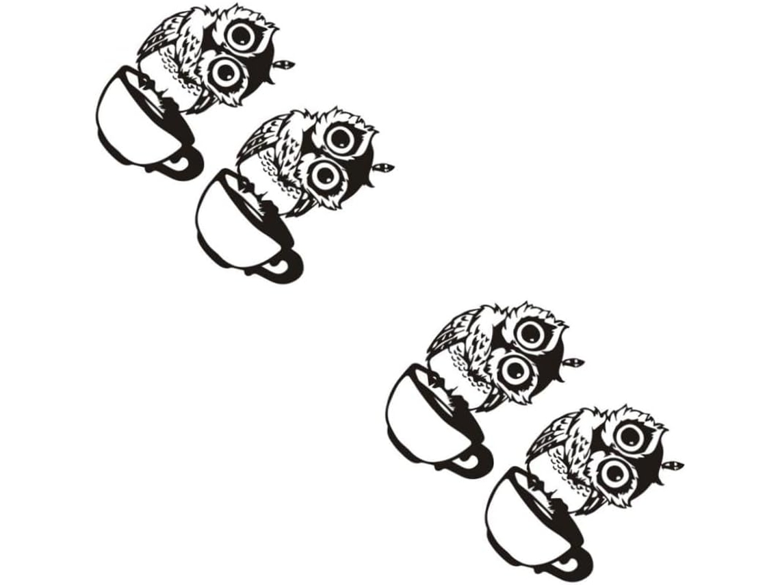 Conjunto De 2 Adesivos De Parede Em Formato De Coruja - Decoração Fácil Para Casa