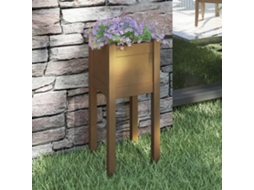 Vidaxl Vaso/floreira De Jardim 31x31x70 Cm Pinho Maciço Castanho-mel
