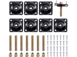 8 Placas De Fixação Para Patas De Móveis M8, Pratos Em T Com Parafusos, Para Sofás/cadeiras Igvtrade (preto)