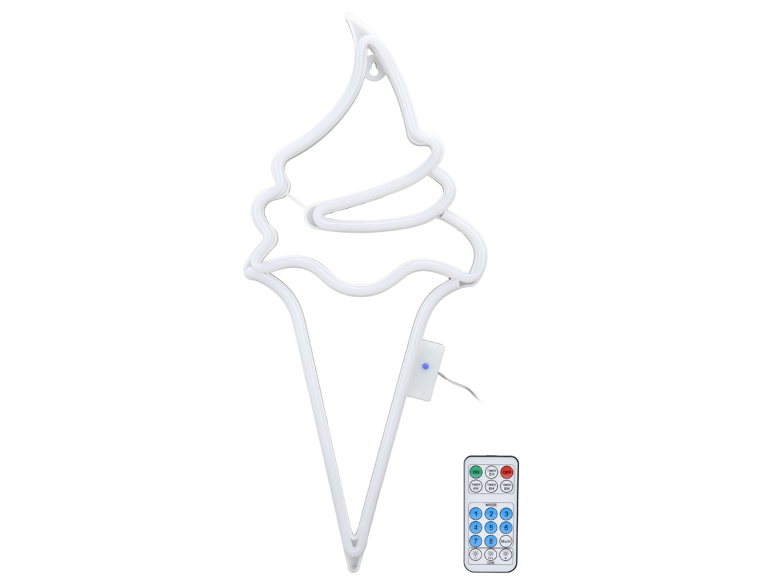 Luz Neon Sorvete Led com Controle Remoto Roxa