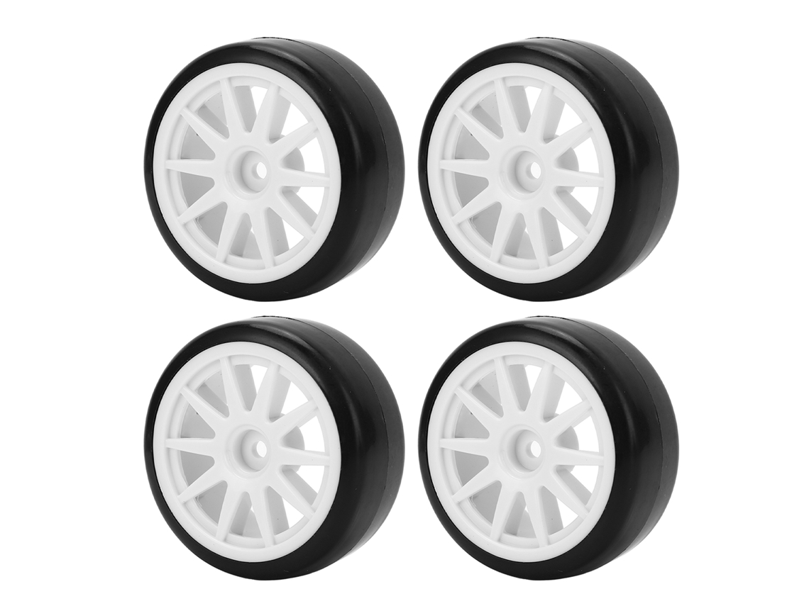 Mali 4 Pneus de Derrapagem Rc Rodas de Borracha e Plástico Pneus Duros Acessórios de Carro Hex 12mm Preto