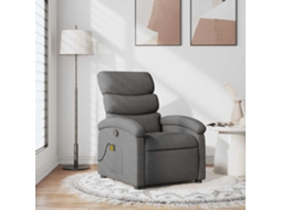 Vidaxl Poltrona De Massagens Reclinável Tecido Cinzento-escuro