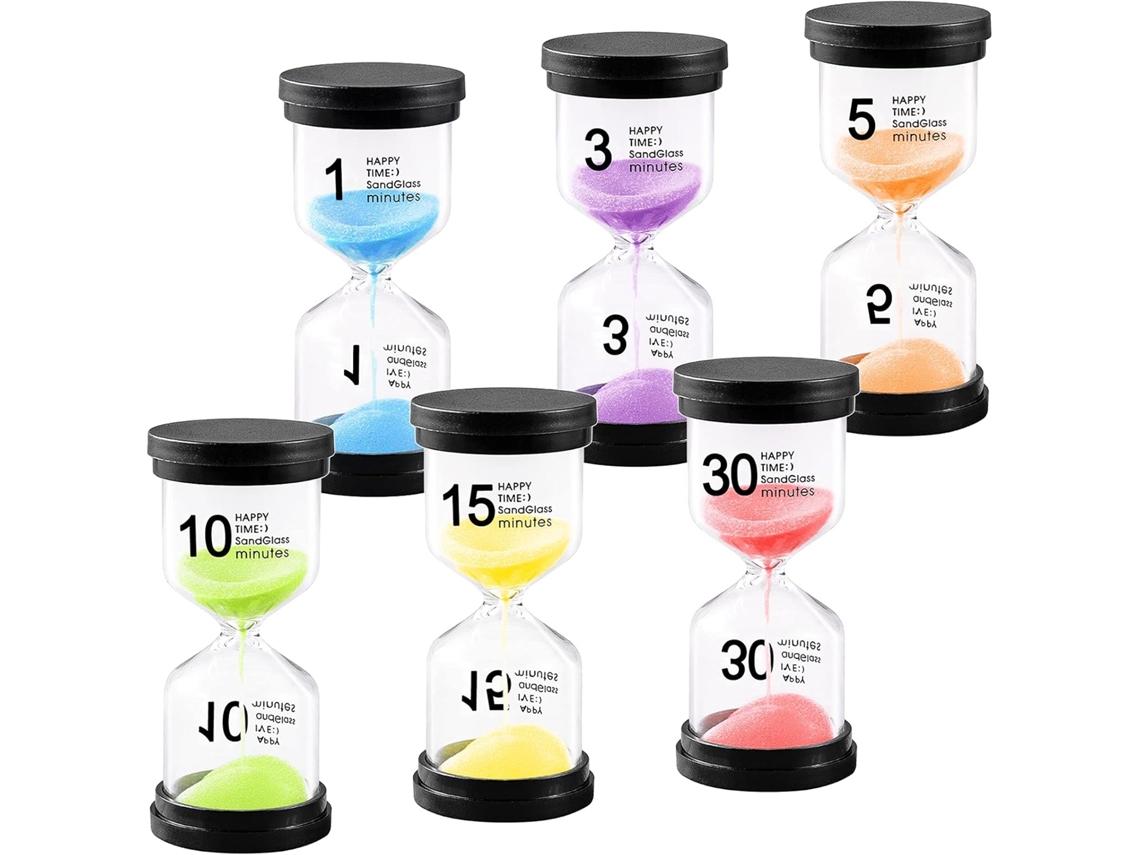 Conjunto Oceano Com 6 Ampulhetas, Ampulhetas Coloridas De Vidro Transparente K