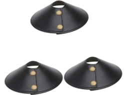 Protetor De Cúpula De Abajur Em Pu Preto, 3 Peças, Capa Decorativa Para Luminária Suspensa De Interior.